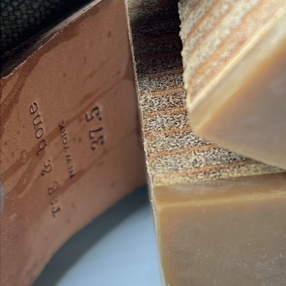 Rag & Bone Sz 7.5 Newbury Canvas Leather Lined Back Zip Low Heel Ankle Booties - Picture 9 of 11